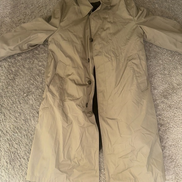 botany Other - VTG BOTANY 500 Trench Coat Mens 40L Faux Fur Lined Removable Liner Detective USA